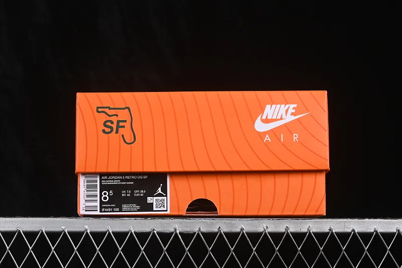 All categories Air Jordan Jordan series basketball shoes Air Jordan 3 GX foreign trade version Solefly x Air Jordan 3 Retro "Miami" AJ3 Joe 3 Miami joint white green orange IF4491-100